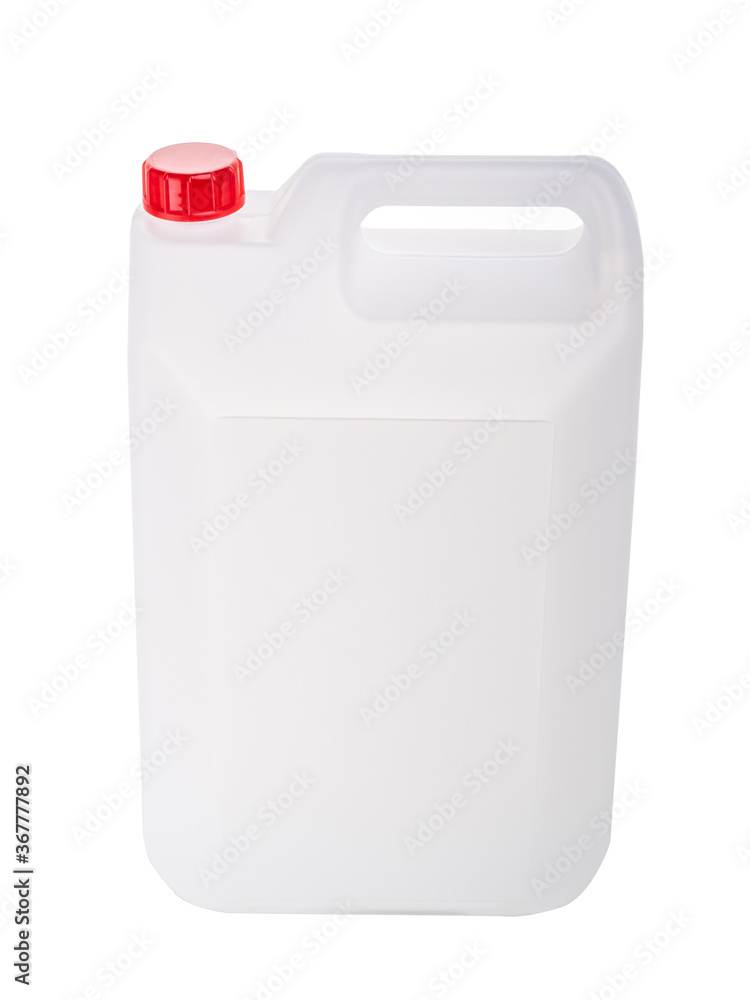 white canister with red lid