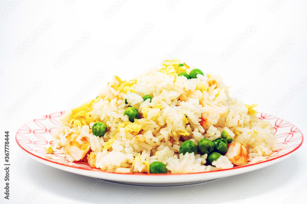 Cantonese fried basmati rice with ham and eggs Cantonese fried basmati rice with ham and eggs