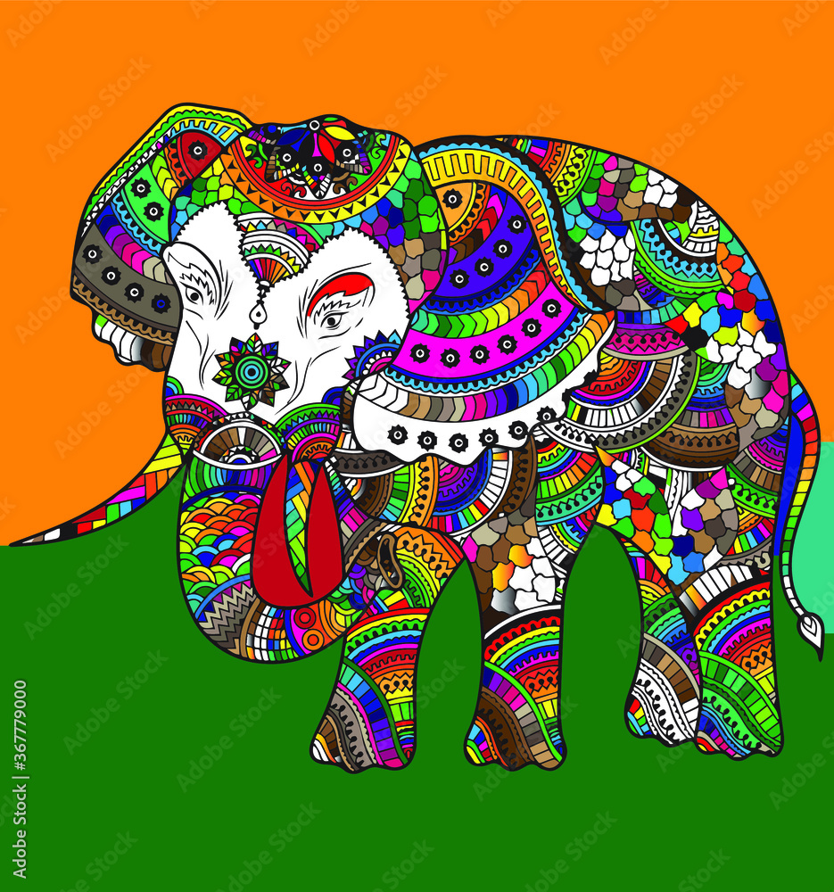 Obraz premium indian elephant with a flower