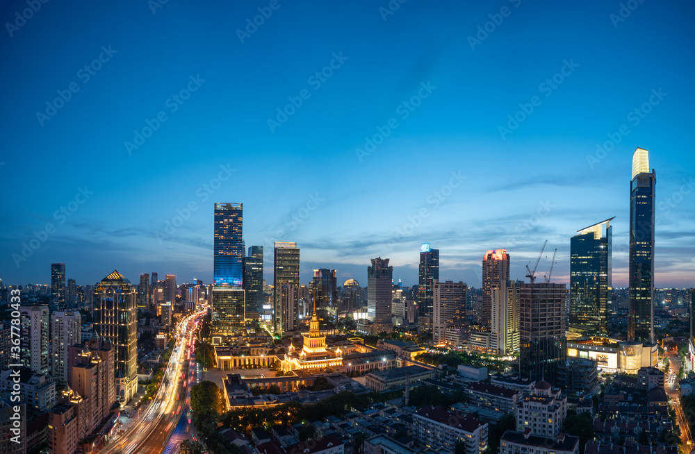Obraz premium city skyline in shanghai china