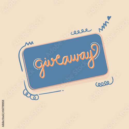 hand drawn giveaway vector.  Creative design for infographic, poster, card.