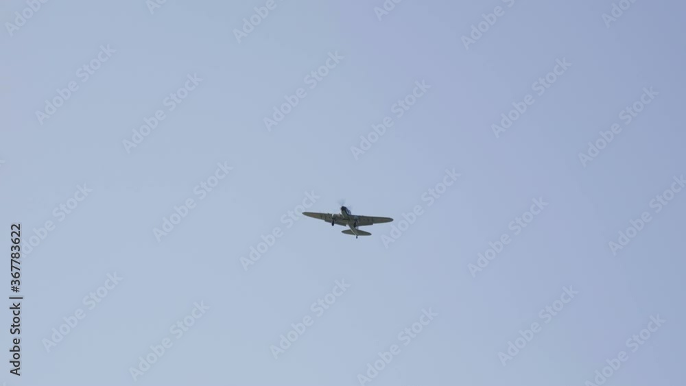 Restored Ilyushin Il-2 - WWII era USSR ground attack aircraft demonstration flight of the international aerospace salon MAKS-2019. Restored Ilyushin Il-2 - WWII era USSR ground attack aircraft demonstration flight of the international aerospace salon MAKS-2019.