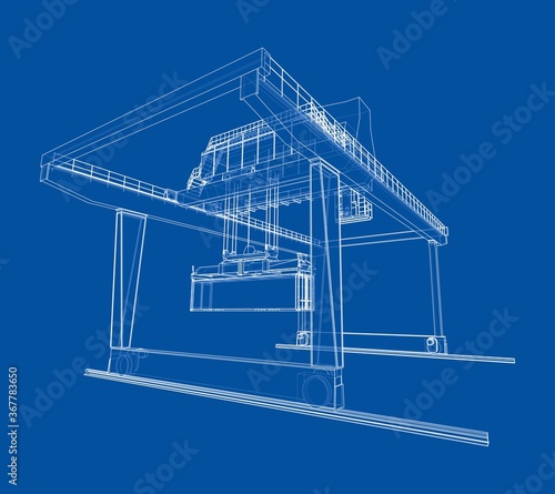 Rail-mounted gantry container crane outline
