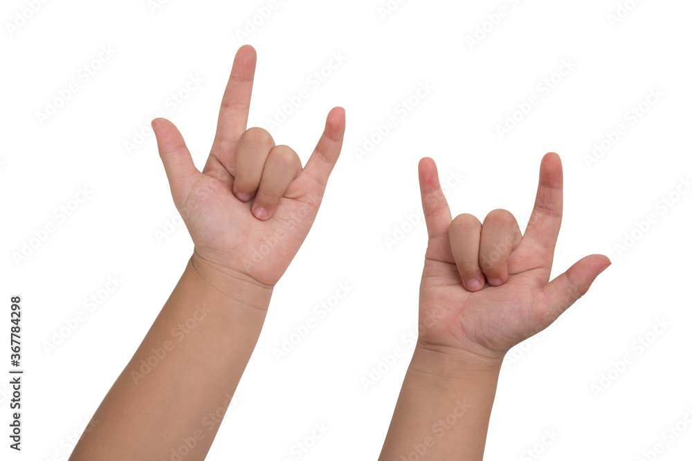 hands of the child isolated on the white background. hands of the child isolated on the white background.