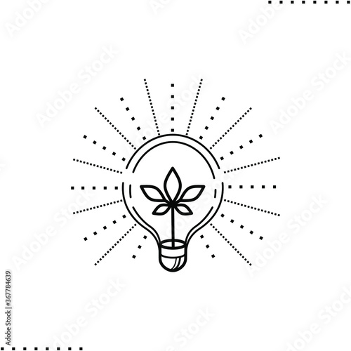 Cannabis art vector icon in outlines