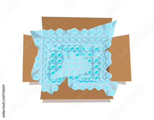 Post box with Air Bubble wrap Vector.Bubblewrap Icon, packaging with air bubbles illustration,Shockproof plastic used to pack for delivery.