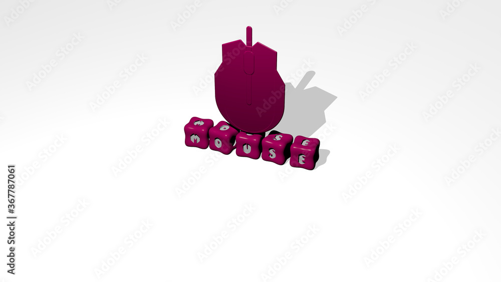 3D graphical image of mouse vertically along with text built by ...