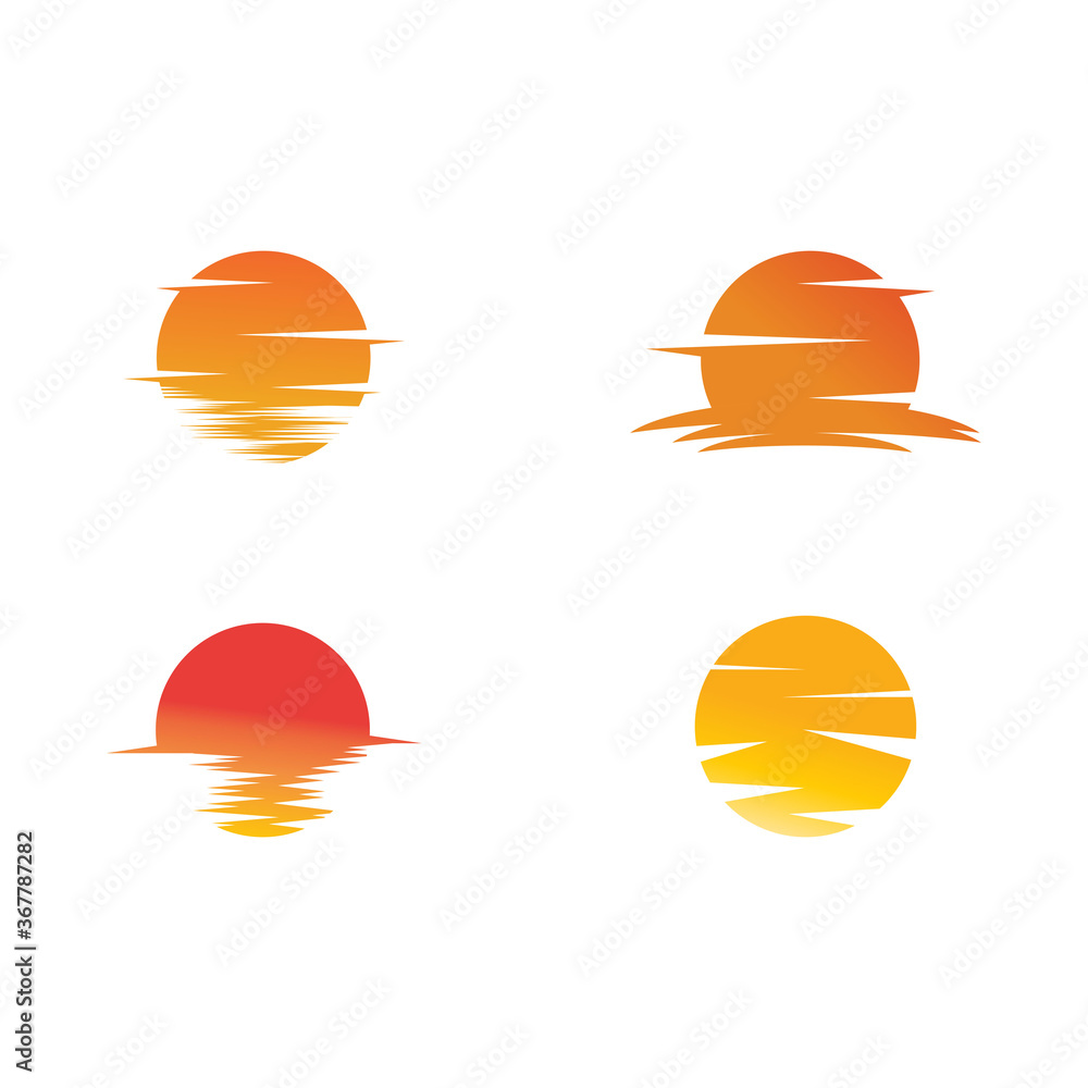 Set Sun Vector illustration Icon Set Sun Vector illustration Icon