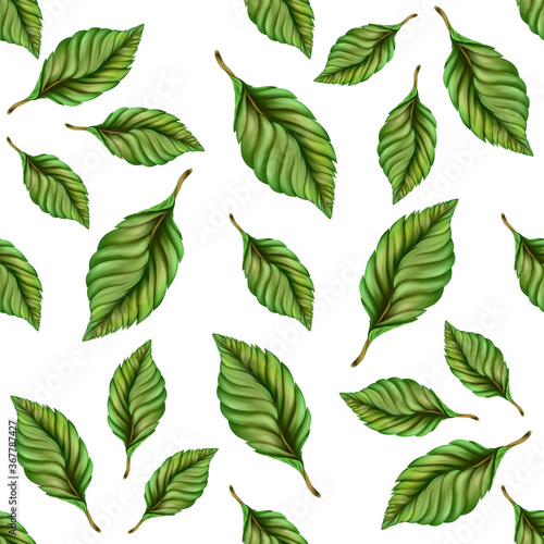 cherries with leaves on white background seamless pattern  © Lex_Sky