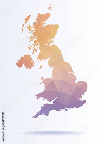 Low poly map of Britain