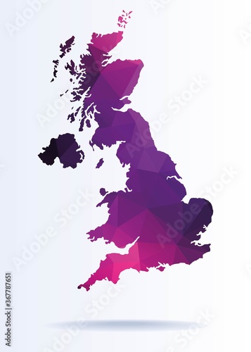 Low poly map of Britain