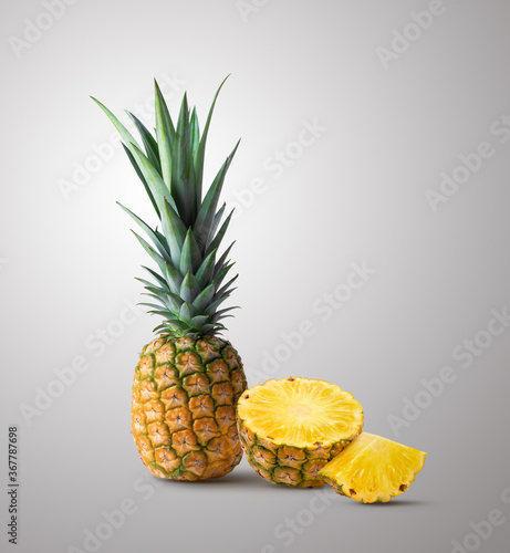 pineapple on gray color