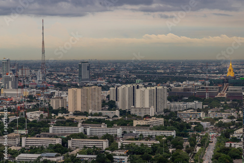 Wallpaper Mural Bangkok, Thailand - Jul 25, 2020 : City view of Bangkok before the sunset creates energetic feeling to get ready for the day waiting ahead. Selective focus. Torontodigital.ca