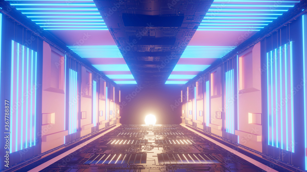 Futuristic Sci fi Corridor Backgrounds glow light blue background Futuristic Sci fi Corridor Backgrounds glow light blue background