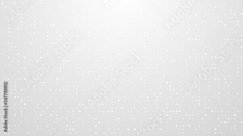 Dot white gray pattern gradient texture background. Abstract technology big data digital background. 3d rendering.