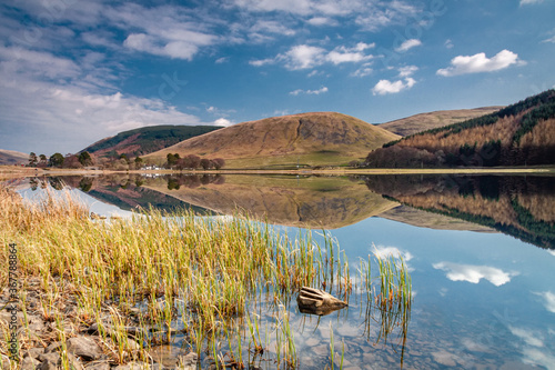 Loch of the Lowes Reflections, near Moffat, Scotland photo