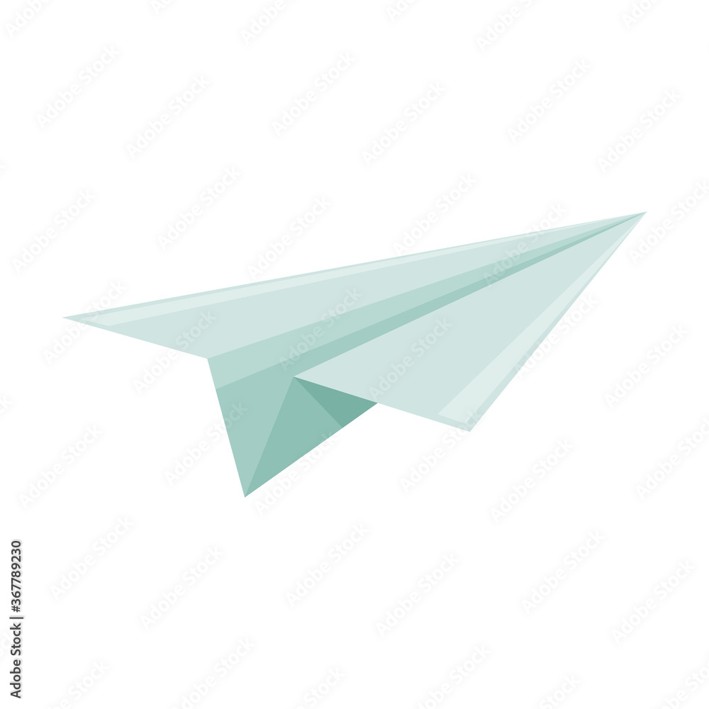 Paper airplane. Symbol of start-up, beginnings. School fun. Color vector illustration in flat style Paper airplane. Symbol of start-up, beginnings. School fun. Color vector illustration in flat style