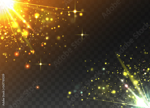 Vector transparent glitter light background.