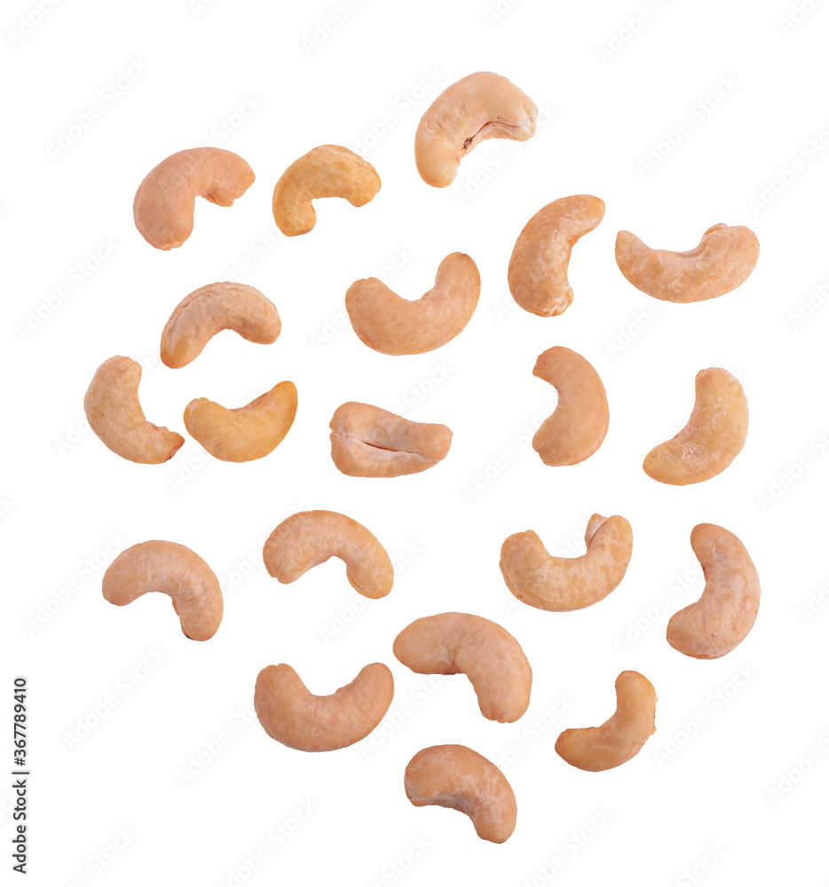Cashews isolated on white background Cashews isolated on white background