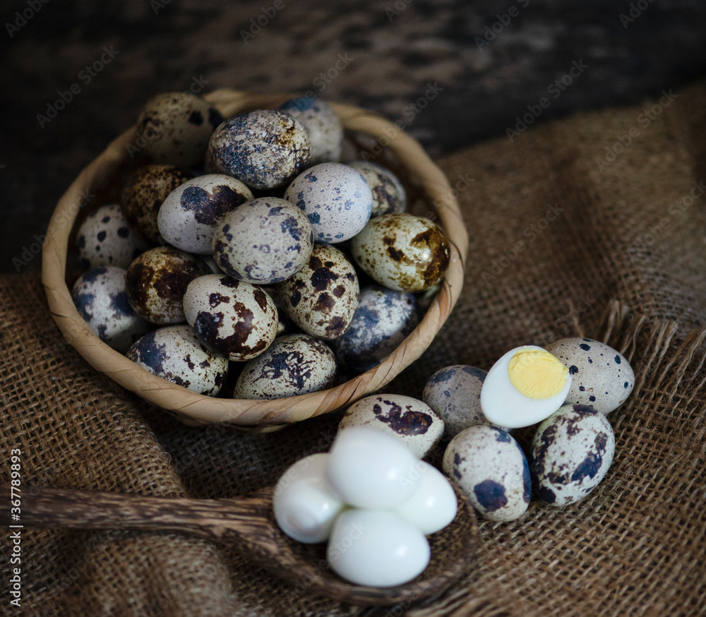 Quail eggs on a background Quail eggs on a background