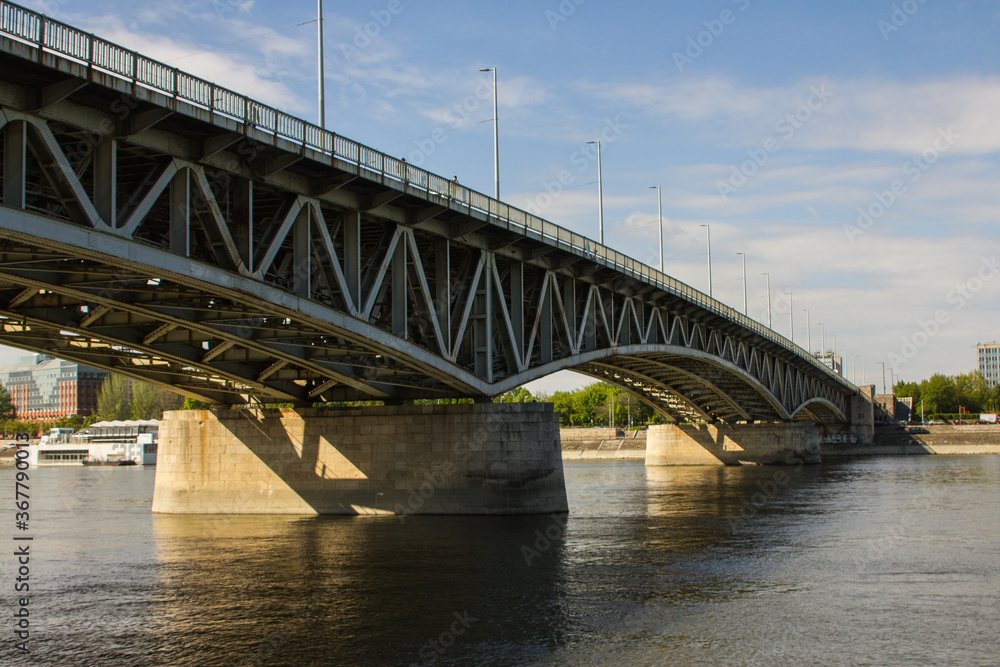 Naklejka premium View of the Petofi Bridge in Budapest. Hungary