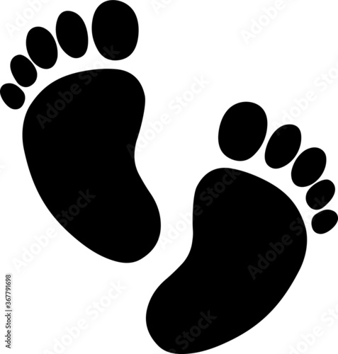 Baby, foot, print, art, vector illustration