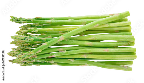 Green asparagus isolated on white background.