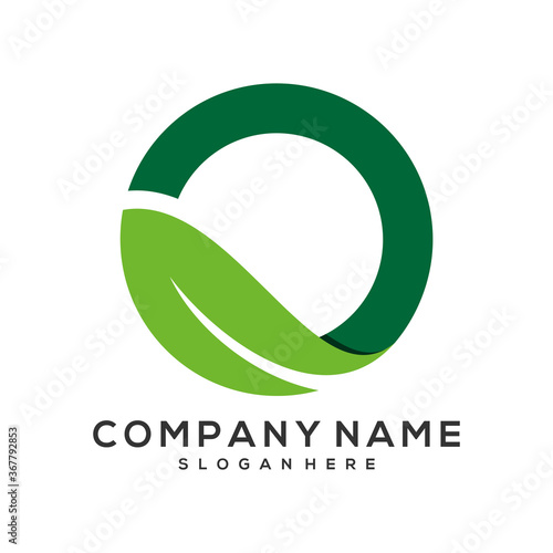 leaf circle vector logo template