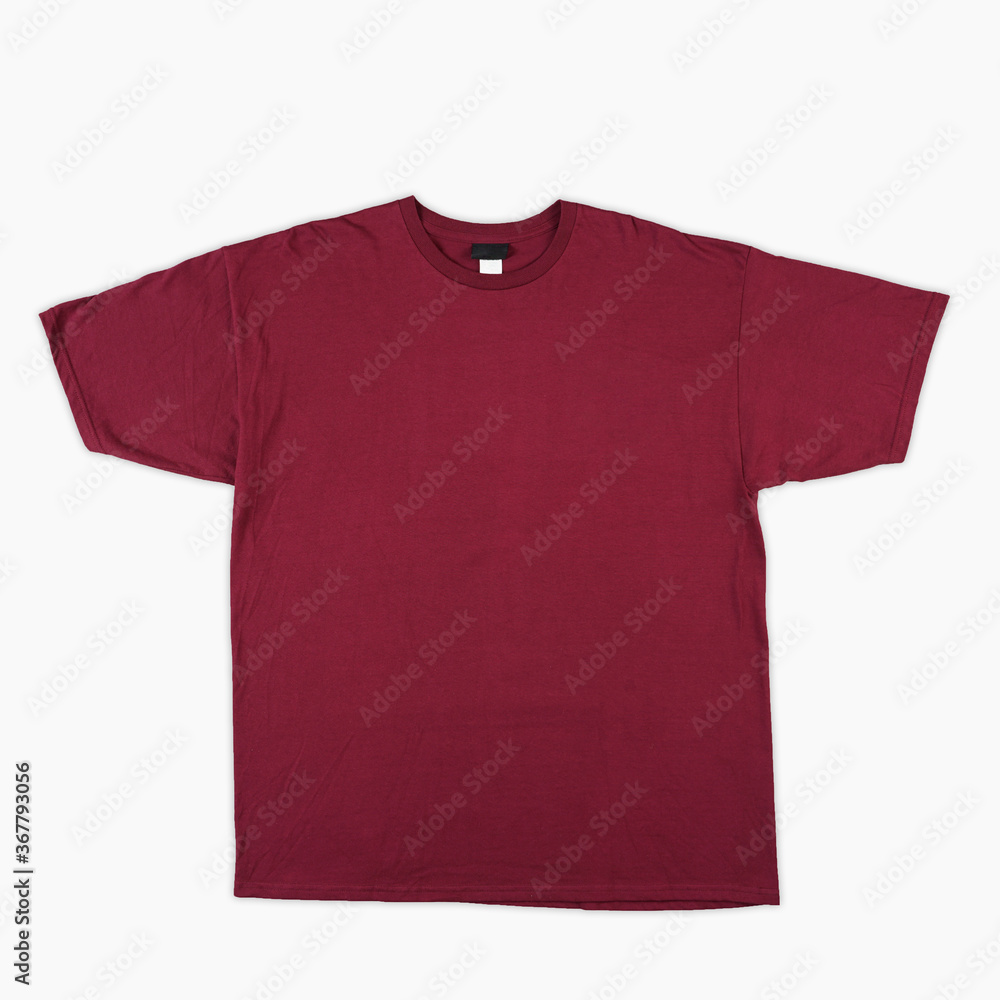 Blank T-Shirt color red maroon template front and back view. blank t-shirt template. Blank tshirt set, for your mockup design to be printed, isolated on a white background. Blank T-Shirt color red maroon template front and back view. blank t-shirt template. Blank tshirt set, for your mockup design to be printed, isolated on a white background.