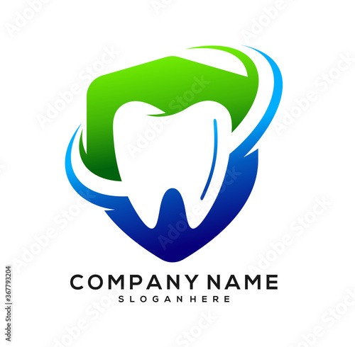 dental care logo with shield conept