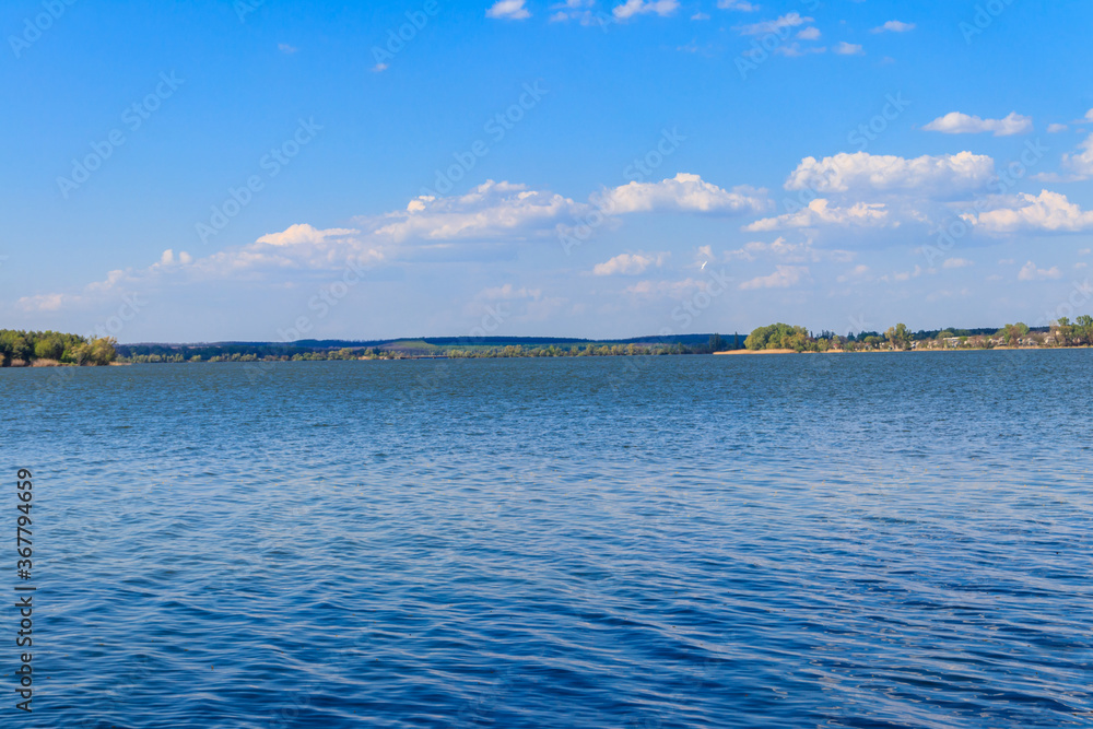 View of Kremenchug reservoir in Ukraine