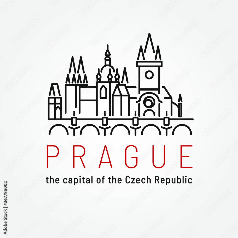 Prague - The Capital of the Czech republic - vector icon
