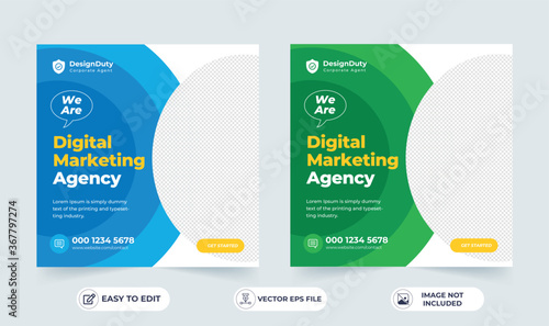 Online digital marketing agency banner for a social media post template