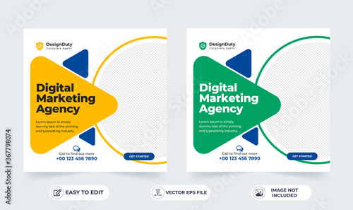 Online digital marketing agency banner for a social media post template
