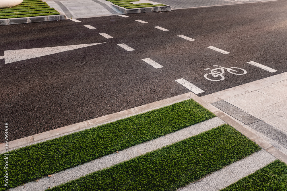 Design of new integrated bike lanes in a pedestrian friendly environment