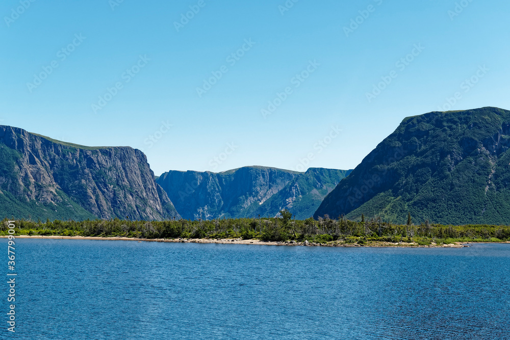 Western Brook Pond fjord in the Long Range Mountains of Newfoundland and Labrador, Canada. Western Brook Pond fjord in the Long Range Mountains of Newfoundland and Labrador, Canada.