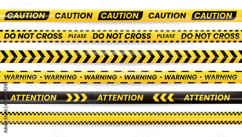 Danger tapes, caution warning no cross police line © Genzi