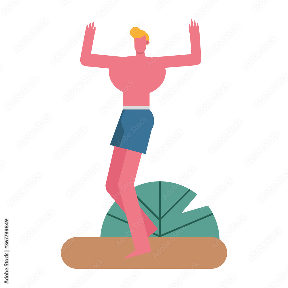 Fototapeta premium young man wearing swimsuit character