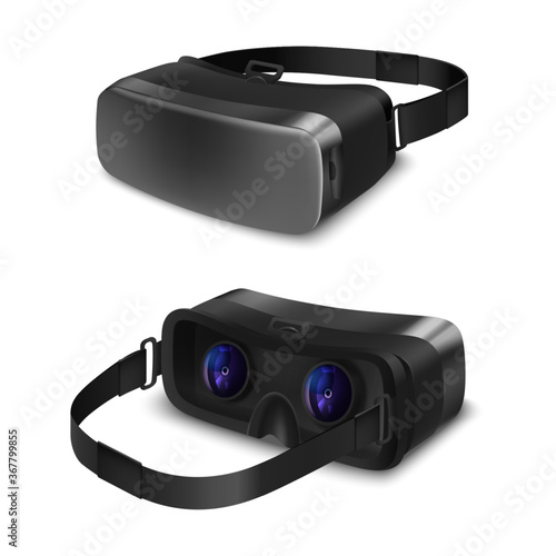 VR glasses or virtual reality headset. Hololens