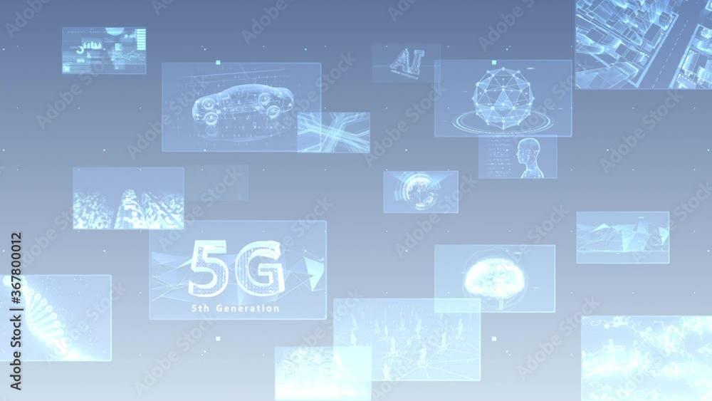 Digital Network Technology AI 5G data communication concepts background.