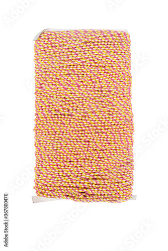 colorful roll of cotton isolated on white background