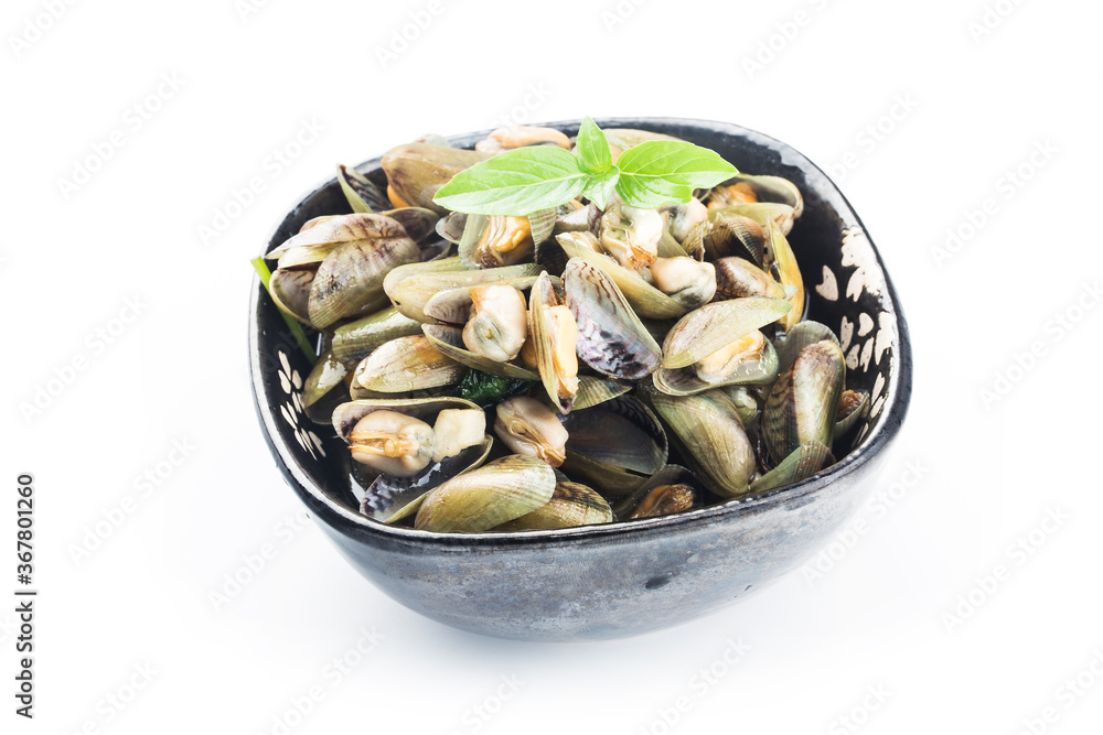 Chinese Chiuchow cuisine:a plate of Musculus senhousei Chinese Chiuchow cuisine:a plate of Musculus senhousei