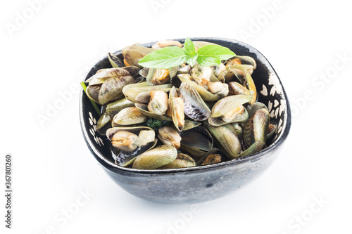Chinese  Chiuchow  cuisine：a plate of Musculus senhousei photo