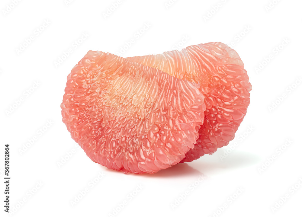 Red pomelo pulp isolated on white background with clipping path, Thailand Siam ruby pomelo fruit. Red pomelo pulp isolated on white background with clipping path, Thailand Siam ruby pomelo fruit.