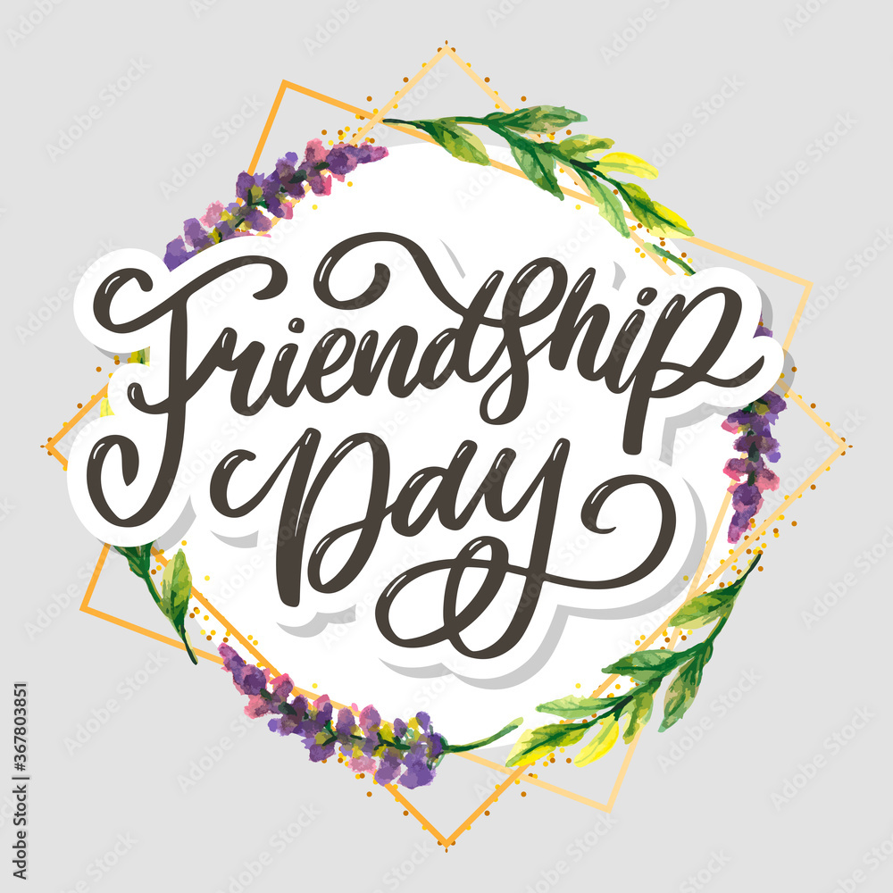 Obraz premium Beautiful Illustration Of Happy Friendship Day,Decorated Greeting Card Design.