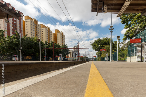 Train station in São Caetano on a sunny day in the morning photo