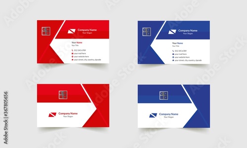 Minimal and Clean Professional Corporate Business Card Template Design, Multicolor applicable and Vector Pro Illustration