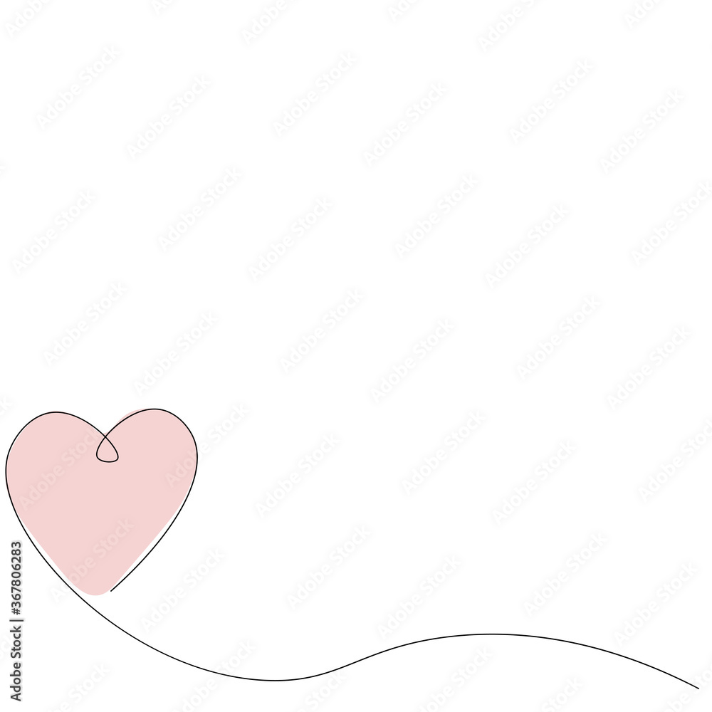Valentine day heart pink background vector illustration
