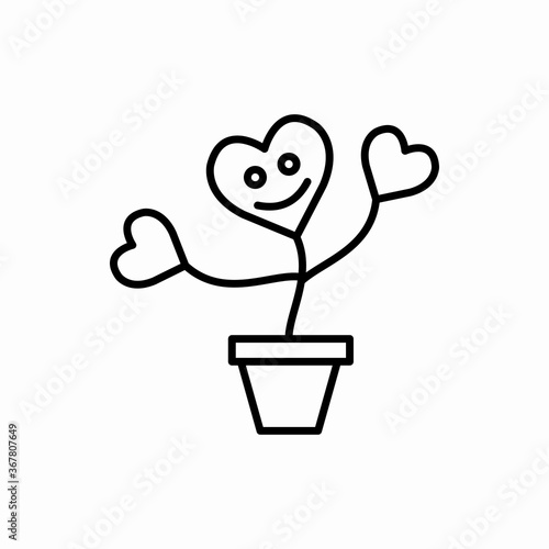 Outline pot flower icon.Pot flower vector illustration. Symbol for web and mobile