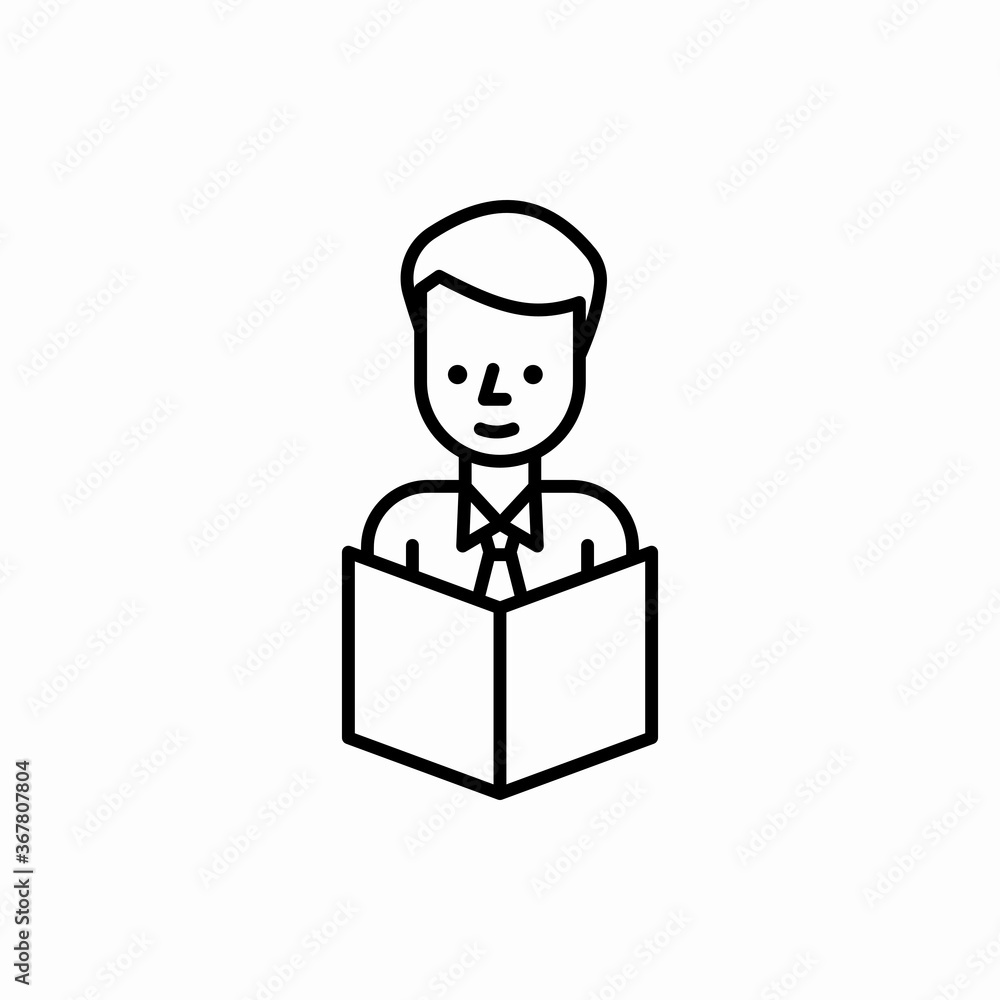 Outline reading a book icon.Reading a book vector illustration. Symbol for web and mobile